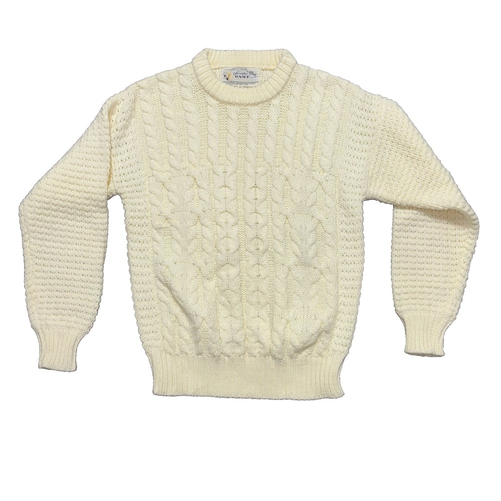 Sweater Bee By Banff Chunky Fisherman Women's Sweater Size Medium Yellow Vintage